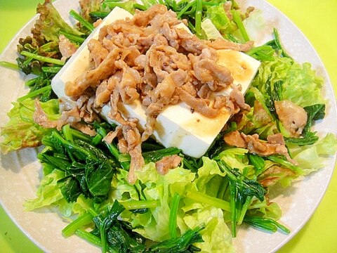 【中華ごま】甘辛豚とほうれん草豆腐のサラダ